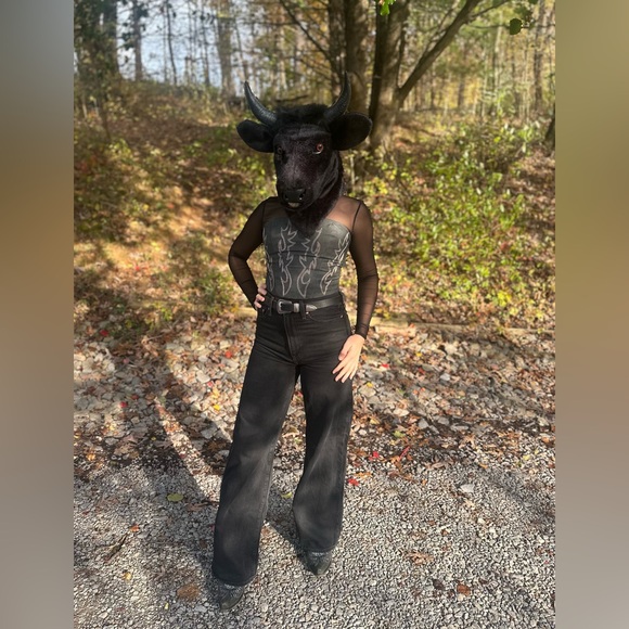 Woman’s NWTs 12th Tribe Black Western Boot “Leather” Corset - Picture 5 of 5